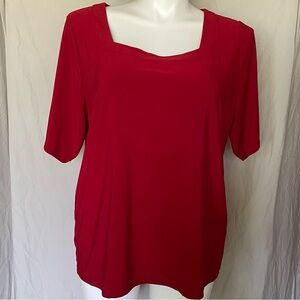 Two Dressbarn square neck short sleeve shirts tops blouses